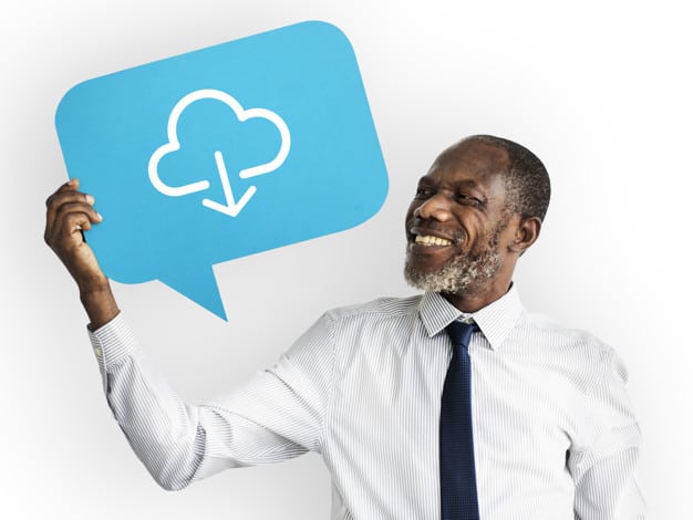 Businessman Communication Connection Copy Space Speech Bubble Co